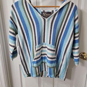 Natural Reflections Knit Baja Hoodie Pullover Sweater w/ Kangaroo Pocket Size S